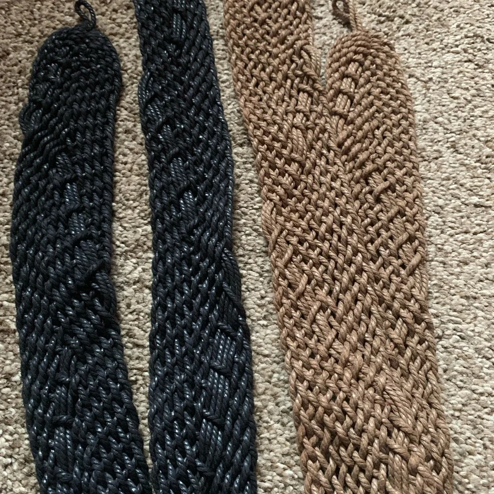Vintage Woven Belts Bundle Lot Brown Black